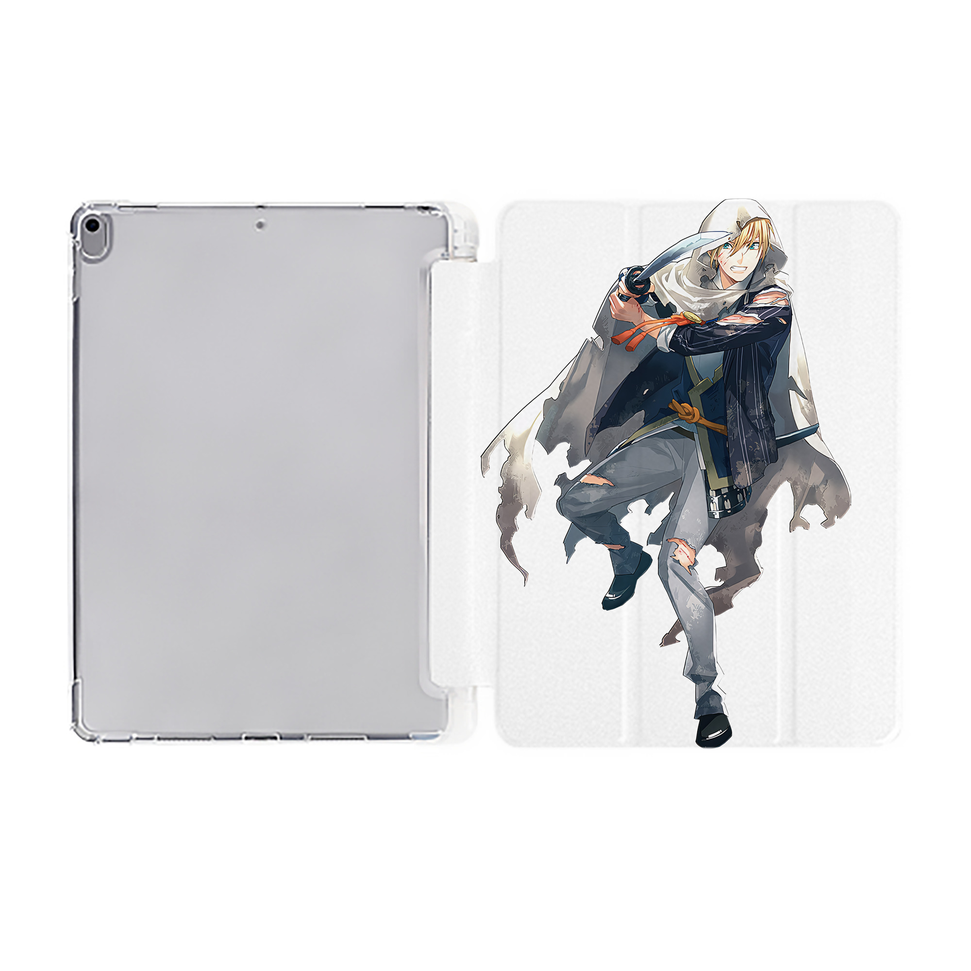 （画像用） 刀剣乱舞 Touken Ranbu IPad ケース ペン収納付き 三つ折りスタンド PUレザー×シリコン 対応機種9.5/10.5/10.9インチ